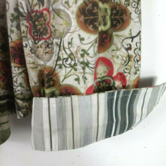 Chicos Womens Autumn Color Flip Cuff Shirt Top Button Up Contrast Fall Harvest 3 - Picture 4 of 7